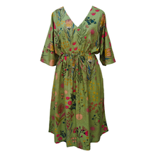 Load image into Gallery viewer, Green Summer Flowers Cotton Maxi Dress UK Size 18-32 SSF55