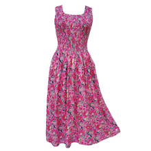 Load image into Gallery viewer, Pink Floral Cotton Maxi Dress UK One Size 14-24 AR16