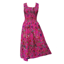Load image into Gallery viewer, Pink Floral Cotton Maxi Dress UK One Size 14-24 EE14