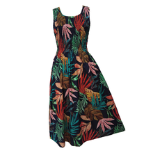 Load image into Gallery viewer, Blue Floral Cotton Maxi Dress UK One Size 14-24 EE32