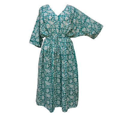 Peacocks Green Cotton Maxi Dress UK Size 18-32 SSF32