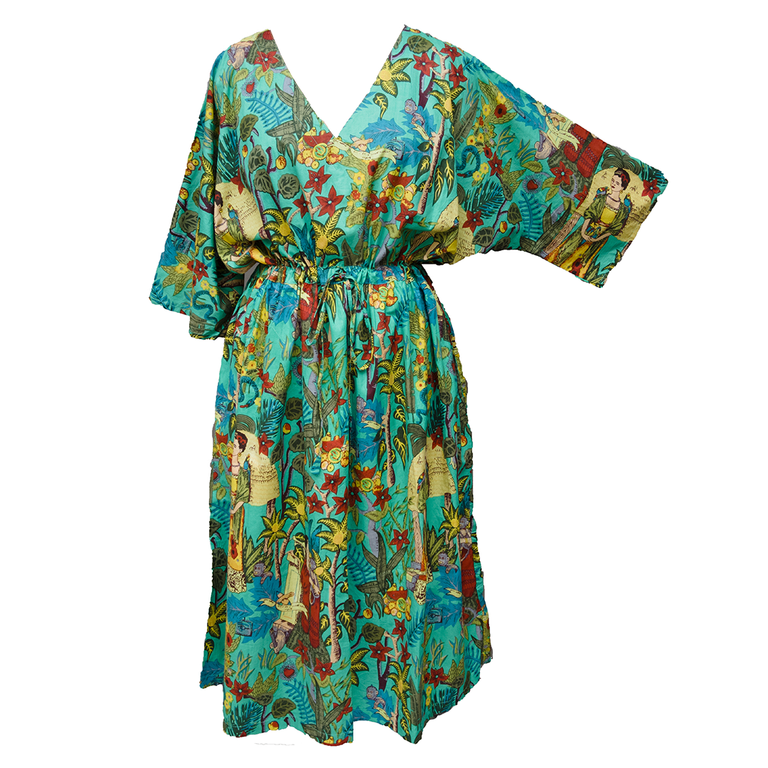 cotton maxi dress uk Cool Green Artistic Cotton Maxi Dress UK Size 18-32 M171 – The Global  Mandala Clothing Co