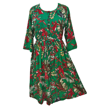 Load image into Gallery viewer, Emerald Floral Midi Dress Size 14-30 A4