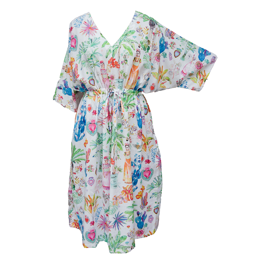 White Digital Artwork Crepe Maxi Dress UK Size 18-32 M73