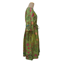 Load image into Gallery viewer, Green Summer Flowers Cotton Maxi Dress UK Size 18-32 SSF55
