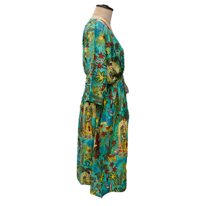 Cool Green Artistic Cotton Maxi Dress UK Size 18-32 M171