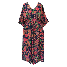 Load image into Gallery viewer, Deep Navy Paisley Crepe Maxi Dress UK Size 18-32 SSF60