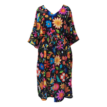 Load image into Gallery viewer, Black Floral Crepe Maxi Dress UK Size 18-32 SSF57
