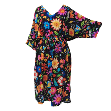 Black Floral Crepe Maxi Dress UK Size 18-32 SSF57
