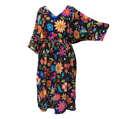 Black Floral Crepe Maxi Dress UK Size 18-32 SSF57