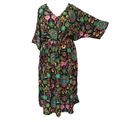Black Embroidery Print Crepe Maxi Dress UK Size 18-32 SSF59