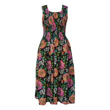 Load image into Gallery viewer, Black Floral Crepe Maxi Dress UK One Size 14-24 EE63