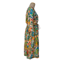 Load image into Gallery viewer, Tropical Blush Artistic Cotton Maxi Dress UK Size 18-32 M34