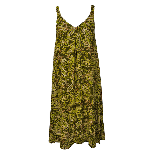 Green paisley Maxi Dress Size 14-30 SM7