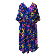 Load image into Gallery viewer, Royal Blue Artistic Crepe Maxi Dress UK Size 18-32 SSF64