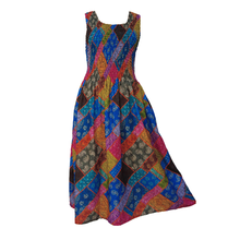 Load image into Gallery viewer, Patchwork Crepe Maxi Dress UK One Size 14-24 EE61