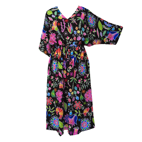 Artistic Floral Crepe Maxi Dress UK Size 18-32 SSF62
