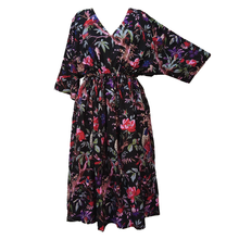 Load image into Gallery viewer, Black Floral Cotton Maxi Dress UK Size 18-32 SSF88