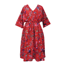 Load image into Gallery viewer, Red Tropical Birds Cotton Maxi Dress UK Size 18-32 SSF86