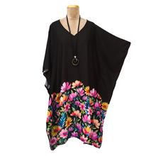 Load image into Gallery viewer, Black Floral Kaftan Dress Size 14 -26 PP3