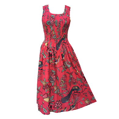 Coral Floral Cotton Maxi Dress UK One Size 14-24 EE18