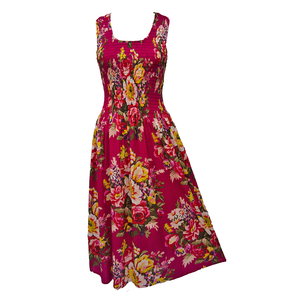Cherry Bouquet Cotton Maxi Dress UK One Size 14-24 A37
