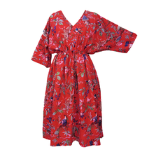 Load image into Gallery viewer, Red Tropical Birds Cotton Maxi Dress UK Size 18-32 SSF86