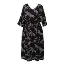 Load image into Gallery viewer, Black Leopard Crepe Maxi Dress UK Size 18-32 SSF73