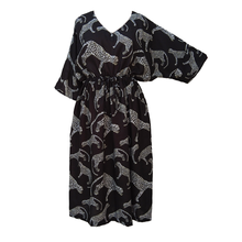 Load image into Gallery viewer, Black Leopard Crepe Maxi Dress UK Size 18-32 SSF73