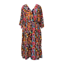 Load image into Gallery viewer, Unique Mosaic Multicolored Crepe Maxi Dress UK Size 18-32 SSF27