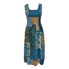 Load image into Gallery viewer, Navy Patchwork Cotton Maxi Dress UK One Size 14-24 A50