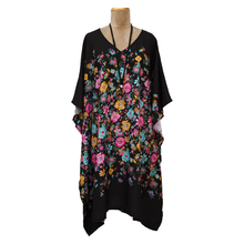 Load image into Gallery viewer, Black Floral Kaftan Dress Size 14 -26 PP4