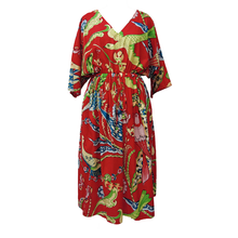 Load image into Gallery viewer, Red Birds Cotton Maxi Dress UK Size 18-32 SSF46