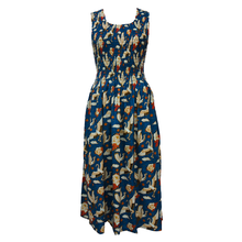 Load image into Gallery viewer, Swans Royal Blue Print Cotton Maxi Dress UK One Size 14-24 EE4