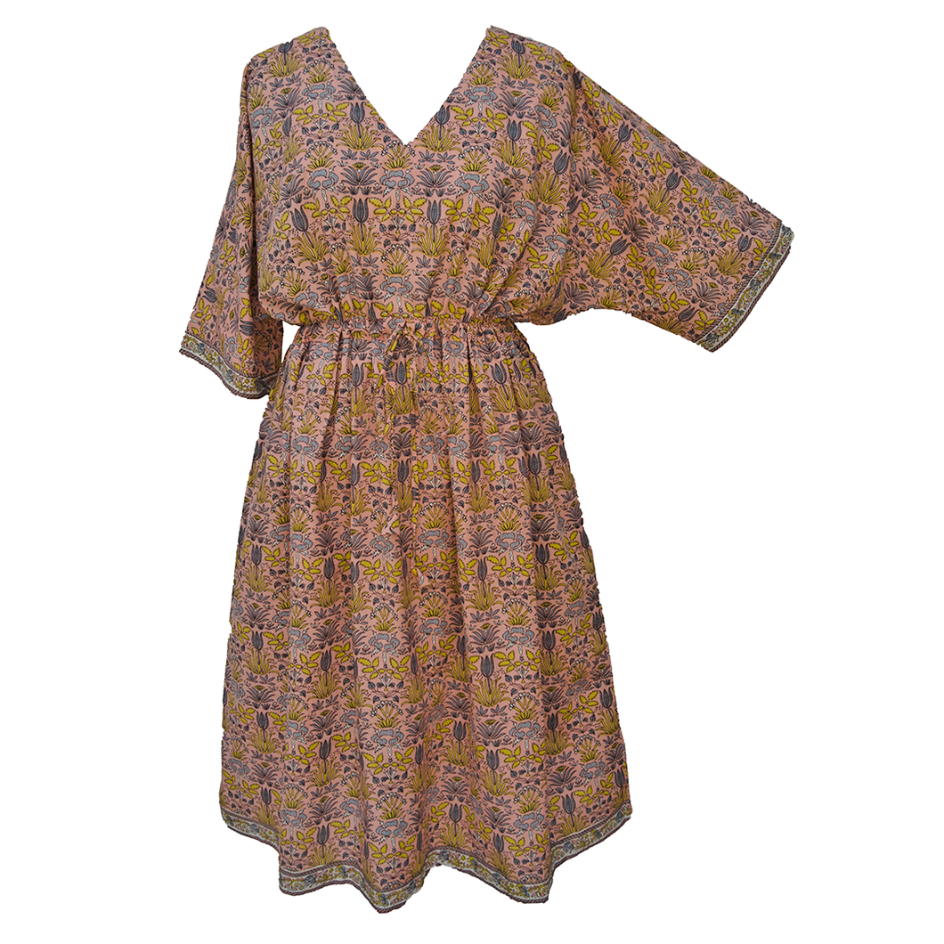 Pale Peach Cotton Maxi Dress UK Size 18-32 M15