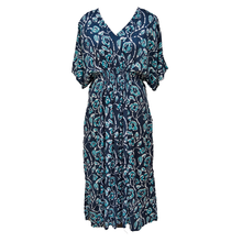 Load image into Gallery viewer, Batik Indigo Tie Dye Smocked Maxi Dress Size 16-32 PL15
