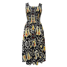 Load image into Gallery viewer, Black Ikat Cotton Maxi Dress UK One Size 14-24 AR4