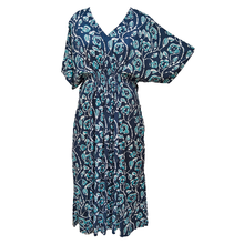 Load image into Gallery viewer, Batik Indigo Tie Dye Smocked Maxi Dress Size 16-32 PL15