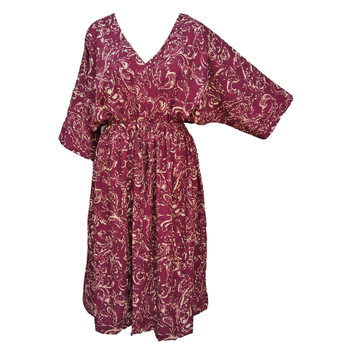 Burgundy Crepe Maxi Dress UK Size 18-32 M11