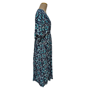 Batik Indigo Tie Dye Smocked Maxi Dress Size 16-32 PL15