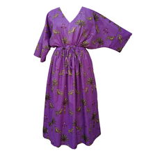 Load image into Gallery viewer, Purple Tigers Cotton Maxi Dress UK Size 18-32 SSF84