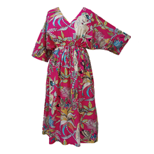 Load image into Gallery viewer, Pink Wildlife Cotton Maxi Dress UK Size 18-32 SSF83