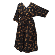 Load image into Gallery viewer, Black Playful Tigers Cotton Maxi Dress UK Size 18-32 SSF82