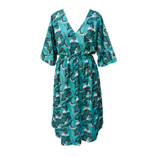 Load image into Gallery viewer, Blue Feathers Cotton Maxi Dress UK Size 18-32 M129