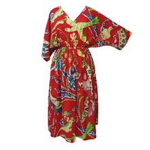 Load image into Gallery viewer, Red Birds Cotton Maxi Dress UK Size 18-32 SSF46