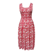 Load image into Gallery viewer, Red Birds Print Cotton Maxi Dress UK One Size 14-24 E106