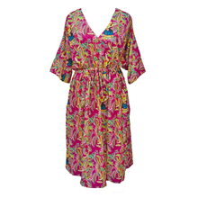 Load image into Gallery viewer, Hot Pink Digital Artwork Crepe Maxi Dress UK Size 18-32 M77