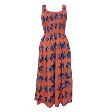 Load image into Gallery viewer, Orange Swallows Cotton Maxi Dress UK One Size 14-24 LD3