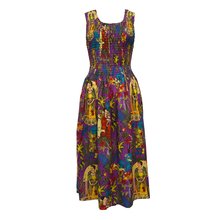 Load image into Gallery viewer, Purple Artistic Print Cotton Maxi Dress UK One Size 14-24 EE3