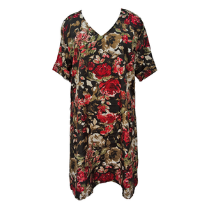 Black Crepe Shirt Dress Size 16-32 PS14